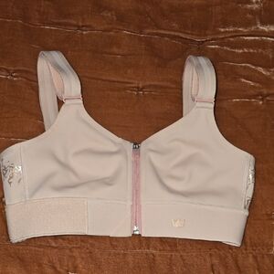 SHEFIT Women's Pink Zip-Front Sports Bra size SMALL